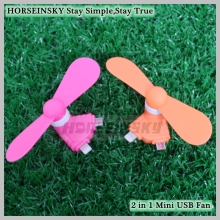 Customized Triangle 2 in 1 Mini USB Fan for iPhone and Android