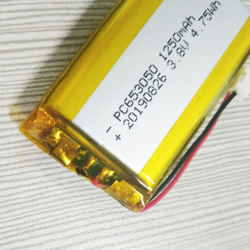 La plus chaude batterie polymère Li 653050 3.8V 1250mAh