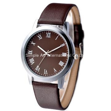 High quanlity simple style unisex PU strap watch