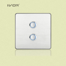2 Gangs Lighting Switch Touch Panel Matériau en alliage d&#39;aluminium (RD-ST1000L2)