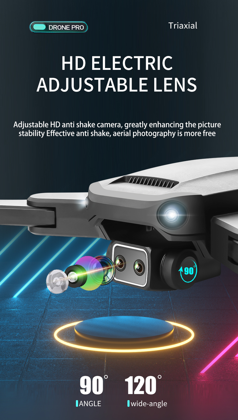CSJ S186 Drone With 4K Photography Optical Flow Positioning 3-Sided Obstacle Avoidance Foldable Quadcopters Toys