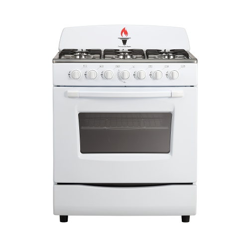 White Color Body 6 Burners Gas Oven