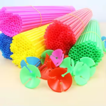 Colorful Plastic Balloon Sticks and Cups