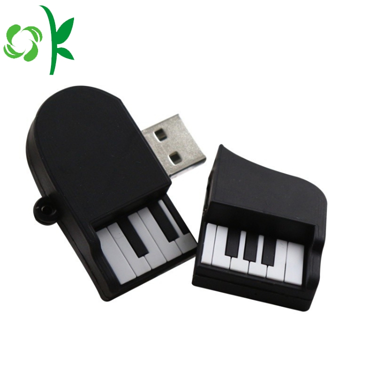 لطيف شكل البيانو سيليكون حالة الغبار غطاء USB