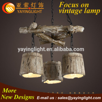 vintage wooden pendant light, industrial resin wooden pendant lighting, indoor wholesale pendant-- lamp