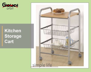 Metal kitchen vegetable storage cart, space saver mobile bathroom storage rack