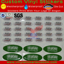 custom oval shape clear epoxy stickers