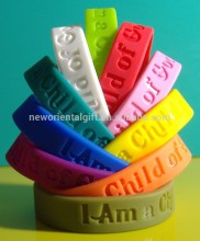 Custom Logo Debossed Silicone Bracelets/Cheapest Silicone Bracelets