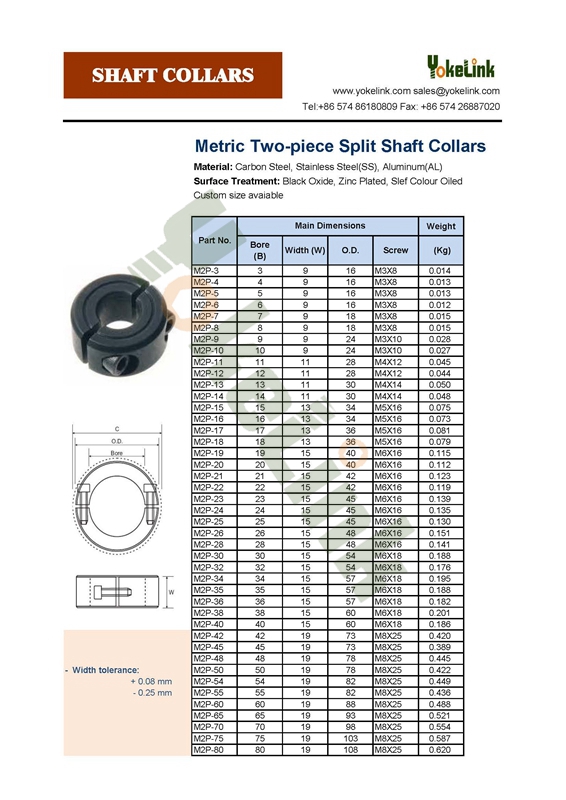 Yokelink Shaft Collar Catalogue 5