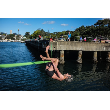 Línea deportiva Slack Line de 50 mm con línea de ayuda