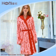 Winter Women Bathrobe, Red Bathrobe, Cotton Women Bathrobe
