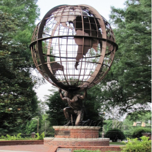 Garden decoration greek titan atlas carrying the world statue bronze