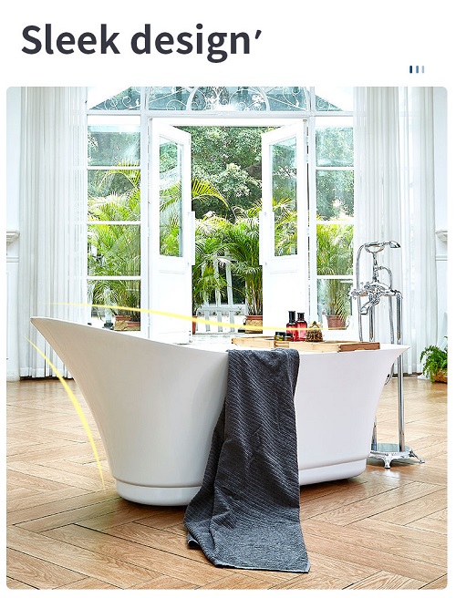 New product elegant movable Whirlpool durable acrylic rectangular freestanding bathtub