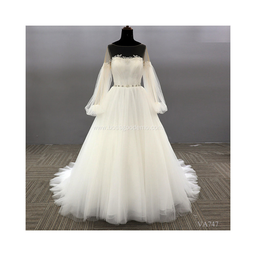 Royal sweetheart heavy embroidered rhinestone corset cotton wedding dress