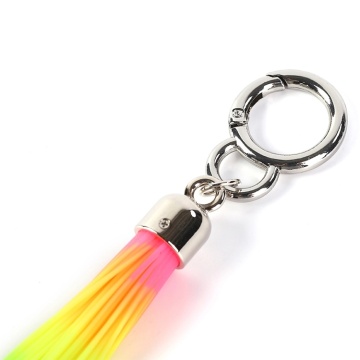 Προσαρμοσμένη BPA Δωρεάν Mix Color Silicone Tassel Keychain