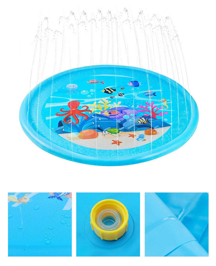 Kids Water Fun Sprinkler Inflatable Whale Splash Pool