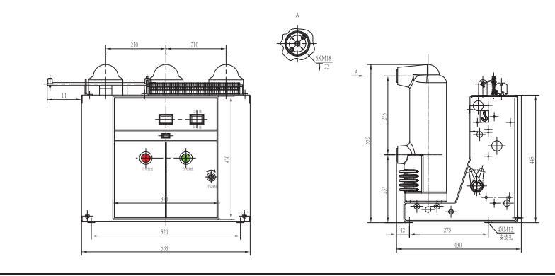 ZN63 VS1-12 High voltage Indoor Fixed Type Front Mounted VCB 10kV 11kV 12kV vacuum circuit breaker price