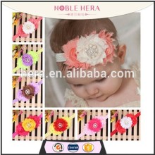 Custom fabric flower skinny elastic top baby headbands