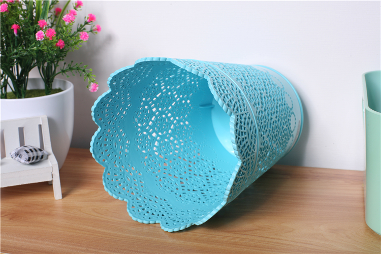 Household Simple Living Room Lace Hollow Out Plastic Bedroom Kitchen Bathroom Toilet Paper Basket