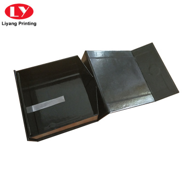 Custom Black Magnetic Folding Gift Box With Lid