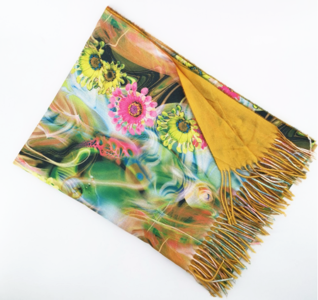 ready to ship winter warm print cashmere with fringe scarf shawls