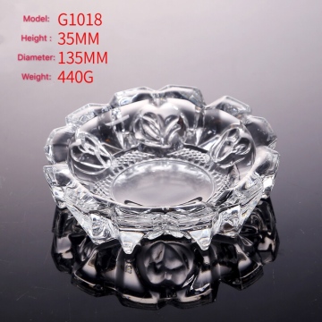 Transparent amber ashtray smoke cigarette crystal glass