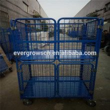 Electrostatic spraying surface treatment shelf box handling foldable steel roll containers