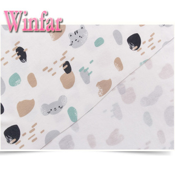 Cotton single jersey kid knitting printed fabric