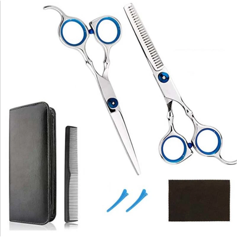 12 PCS Professional Hair Scissors Cutting Hairdressing Shears Set Salon Barber Scissor Stainless Steel Hair Cutting Styling Tool