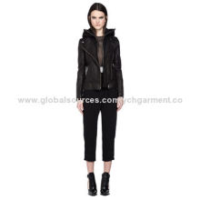 Black Sheep Nappa Leather Jacket with Removable Hood