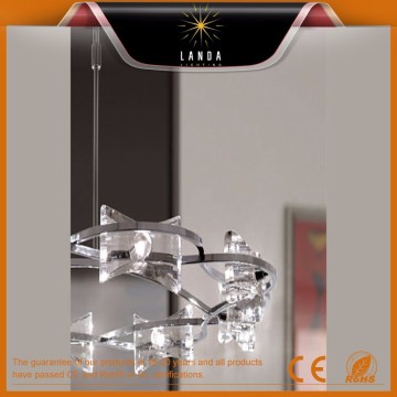 Polished Chrome 8 Light 1 Tier modern crystal Chandelier