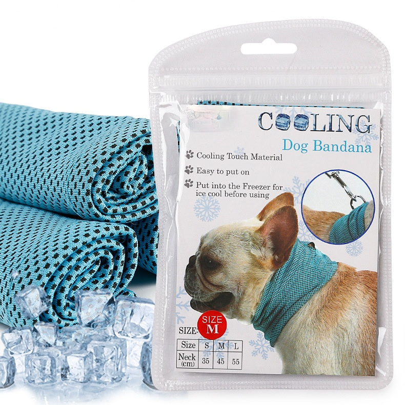 Pet Summer Cold Neck Scarf French Bulldog Dog Cat Cooling Scarf Triangle Scarf Ice Towel Wholesale