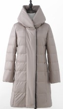 Women's Beige Gray Long Down Jacket