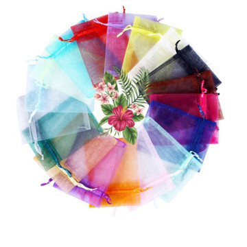 50pc organza wedding gift bag jewelry bag packaging net organza bag pochette cadeau organza bags bolsa organza gift zakjes