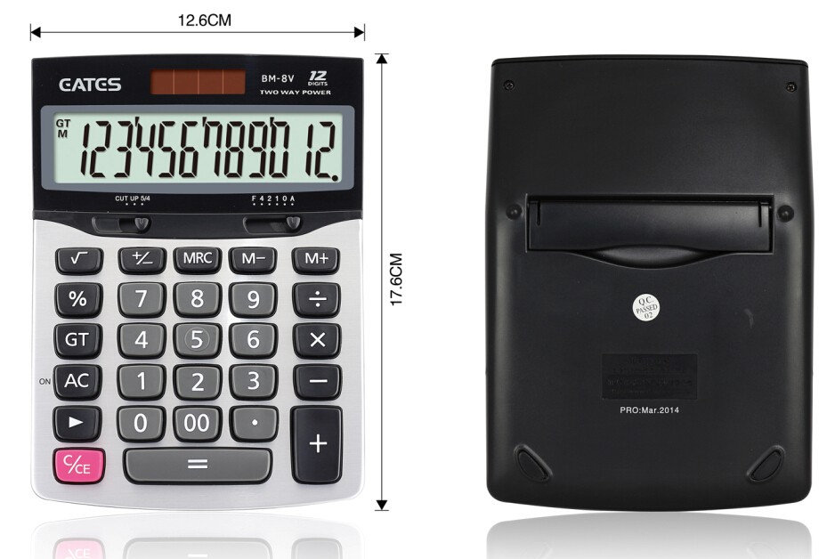 Factory Price Root Square Calculator 12 Digit Solar Power General Purpose Calculator