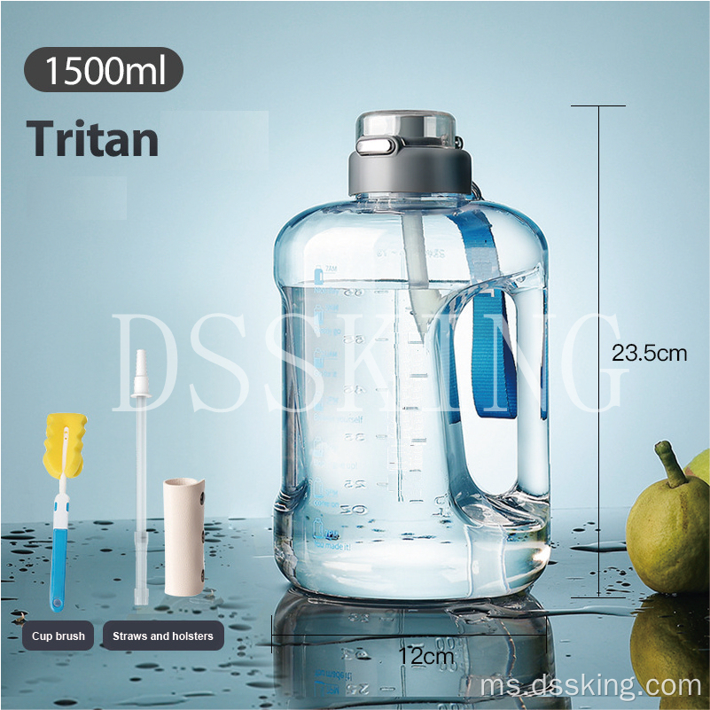 Botol Saiz Super BPA Tritan Plastik atau PC Botol dengan Straw Tali
