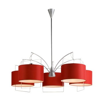 Red fabric pendant light