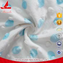 Super soft 2mm bubbled printed minky dot fabric