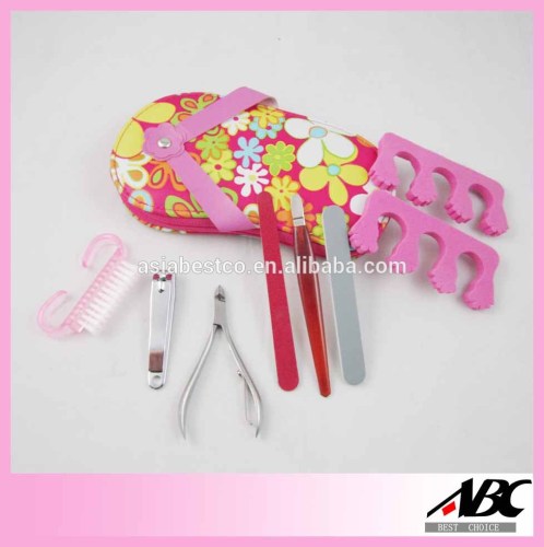 Colorful Pouch 8pcs Girls Manicure And Pedicure Set