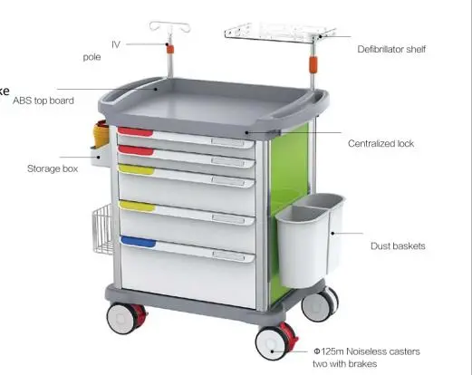 Mobile Emergency Hospital Equipment Treatment Cart