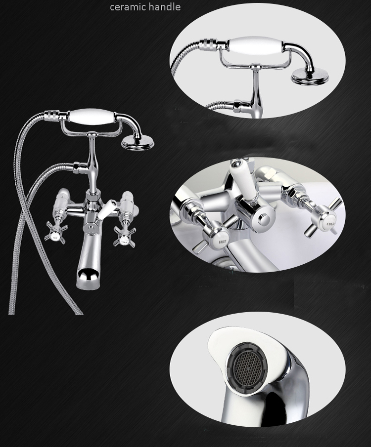 Factory high quality new wall mounted with brass chrome  taps for bathroom bathtub shower