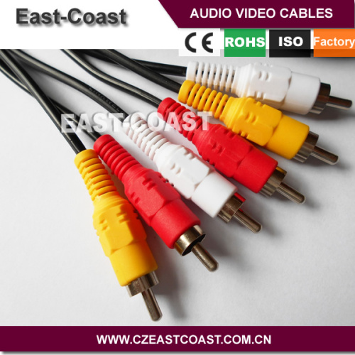 Hot selling High quality 3rca to 3rca black av rca cable in China