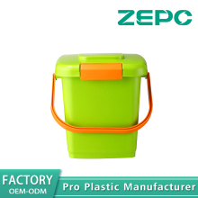 Green indoor garbage bin with handle ZE-8L