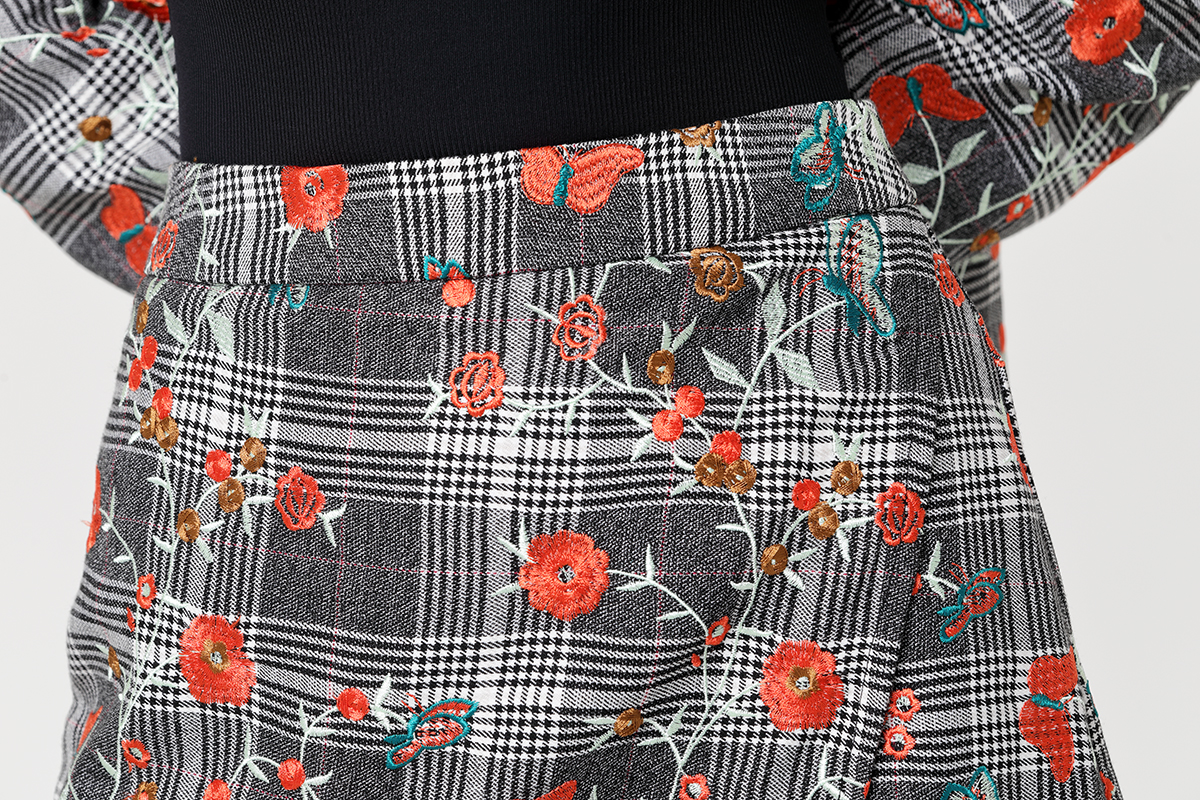 Fashion Hot Sale Flower Embroidered Skirt Fashion Hot Sale Flower Embroidered Skirt