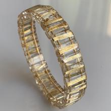 Gold Natural Healing Stone Gem Copper Black Rutilated Quartz Crystal Bracelet for Business Gifts