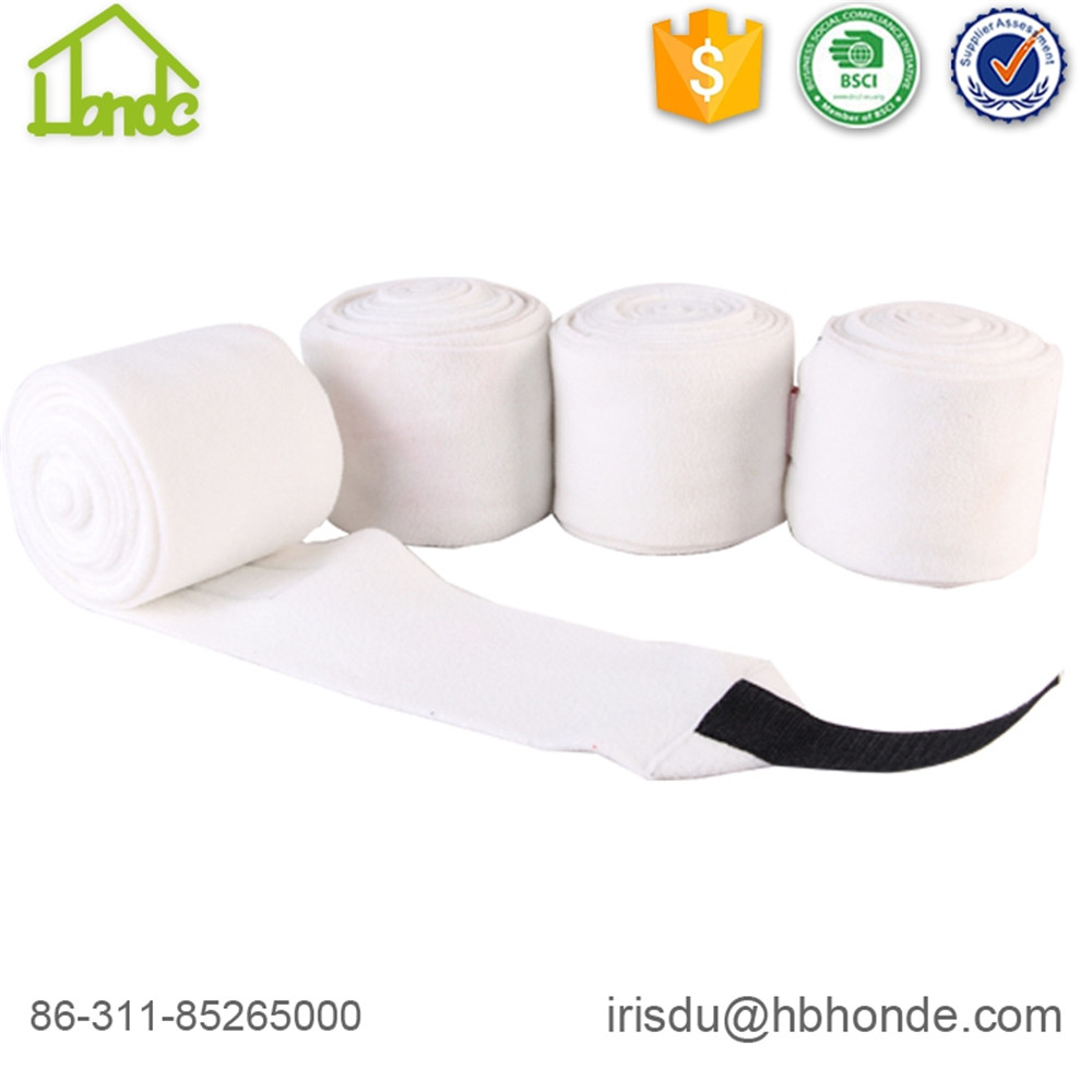 white polar fleece horse bandage