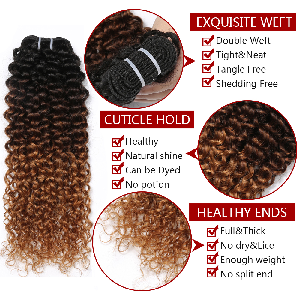SPARK Ombre Bundles with 13*4 Lace Frontal Closure, Pre Plucked Two Tone Body Wave Human Hair Weave with Frontal