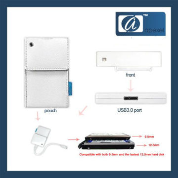 2.5" Usb3.0 5gbps External Usb Hdd / Ssd White Mobile External Hdd Enclosure With Ce, Rohs