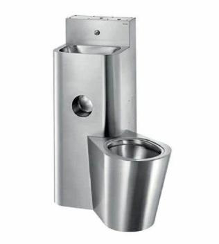 stainless steel toilet with sink