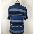 Custom Design Stripes Washed Yarn Dyed Polo T-shirt